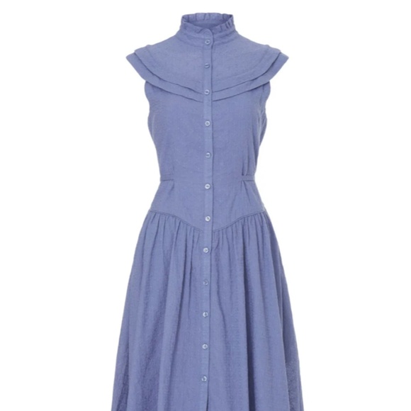 Pamela Love x RTR Blue Eyelet Midi Dress - Picture 3 of 6